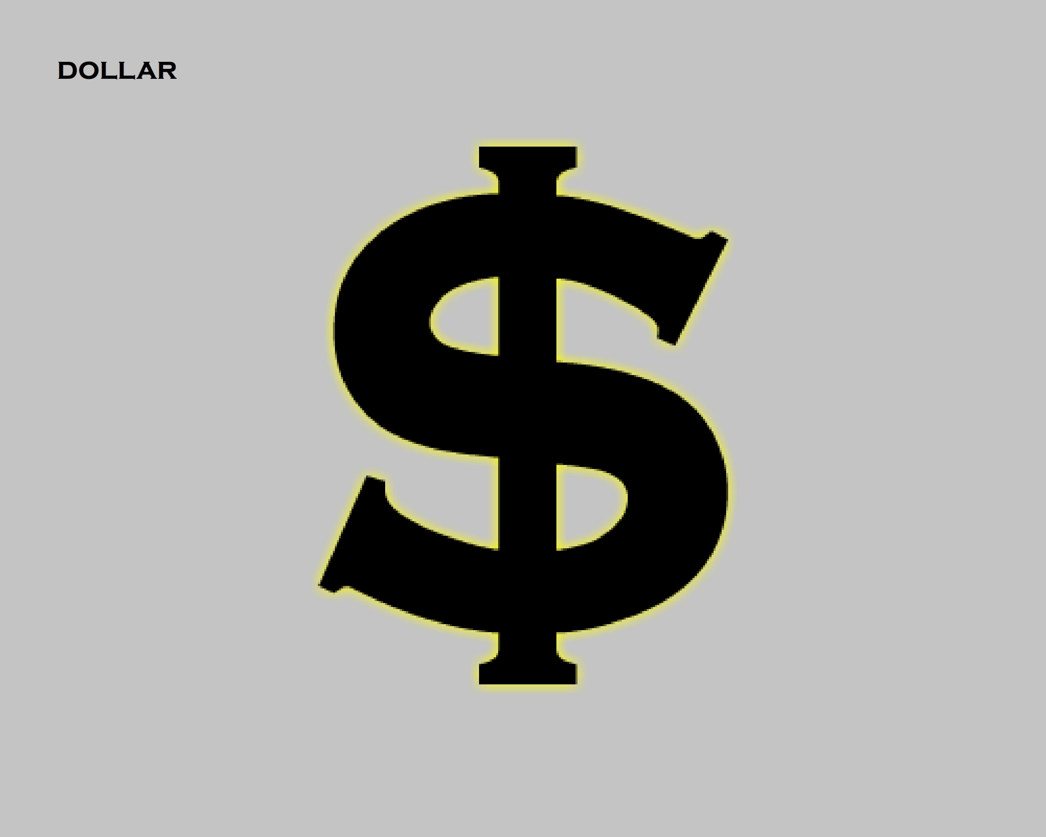 American dollar symbol and logo in black