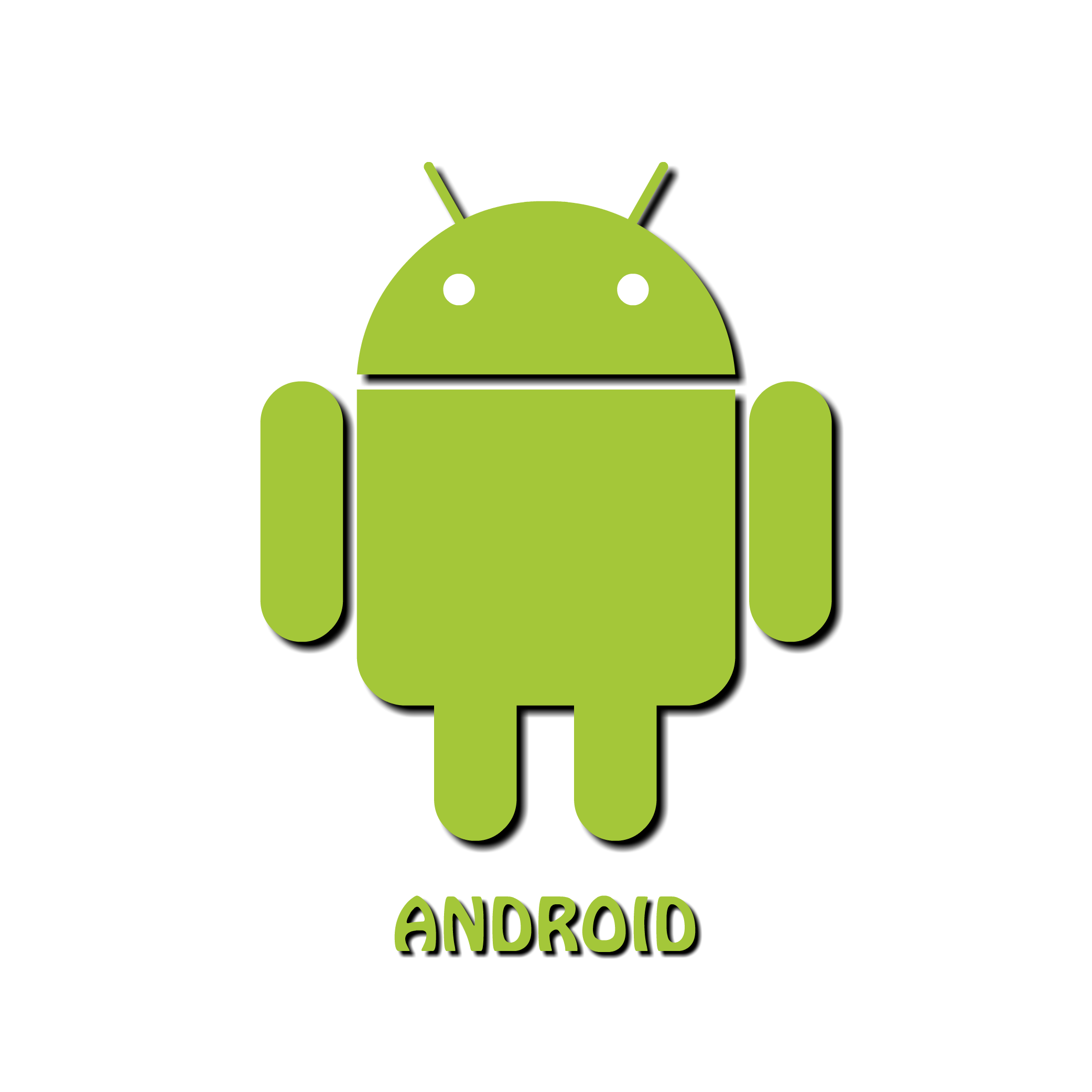 Android logo with drop shadow stroke png image