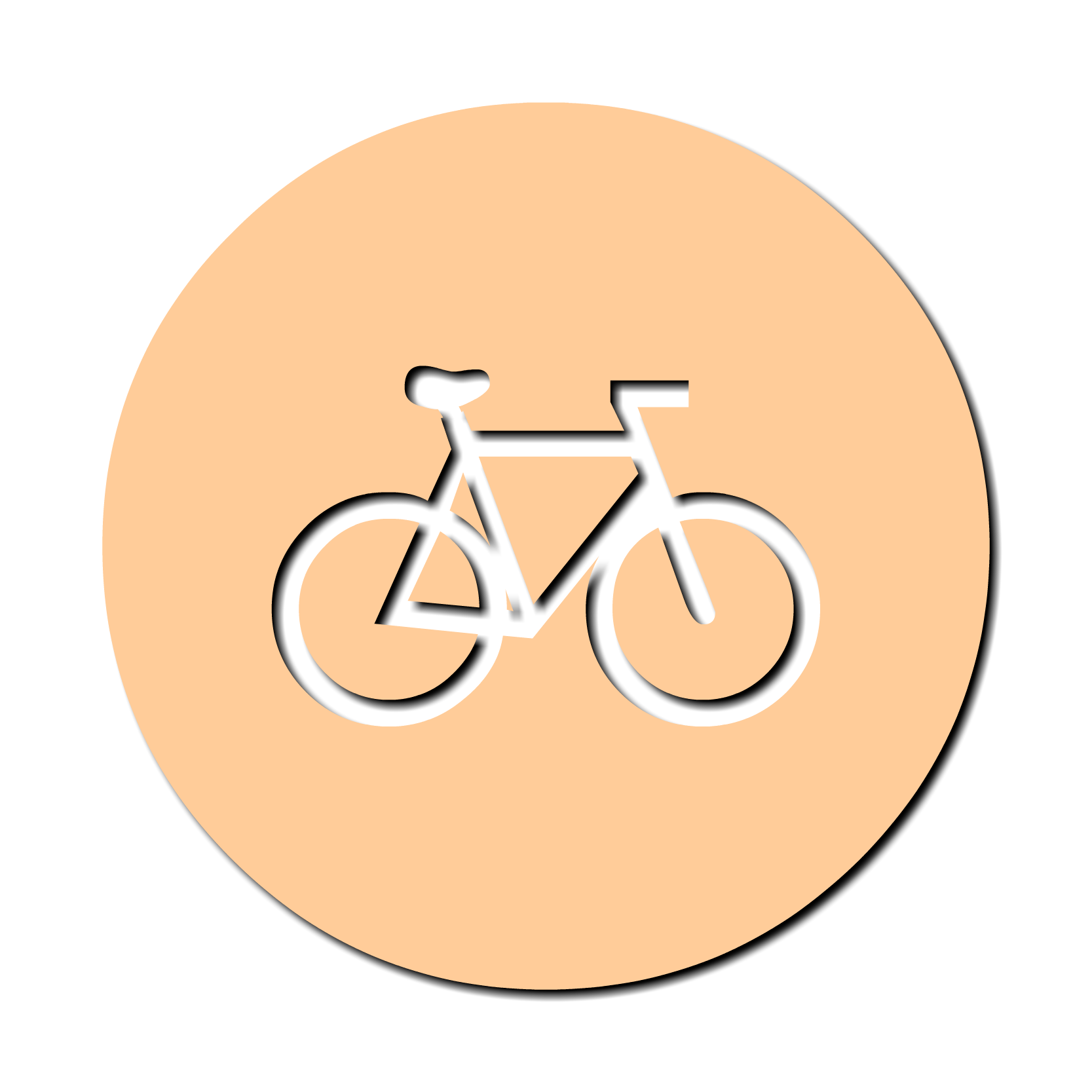 Bicycle icon or logo as line art in circle
