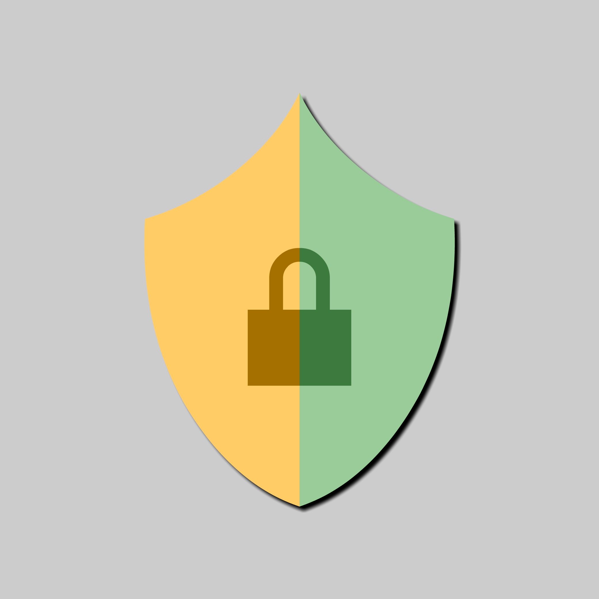 Dual color security symbol and flat icon png download