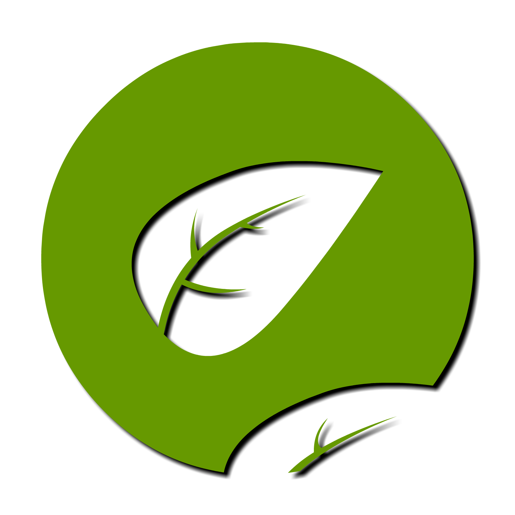 Green leaf environmental logo or icon