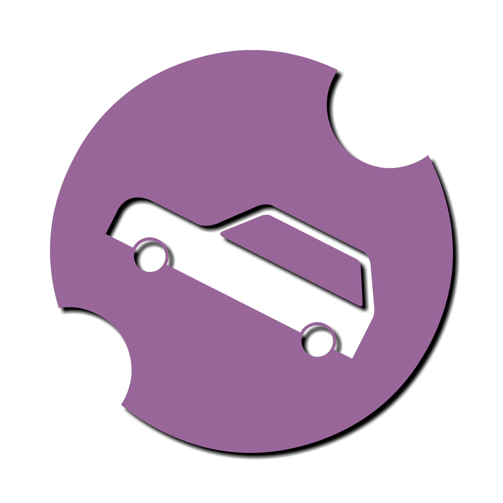Hutchback car logo or icon batch png image