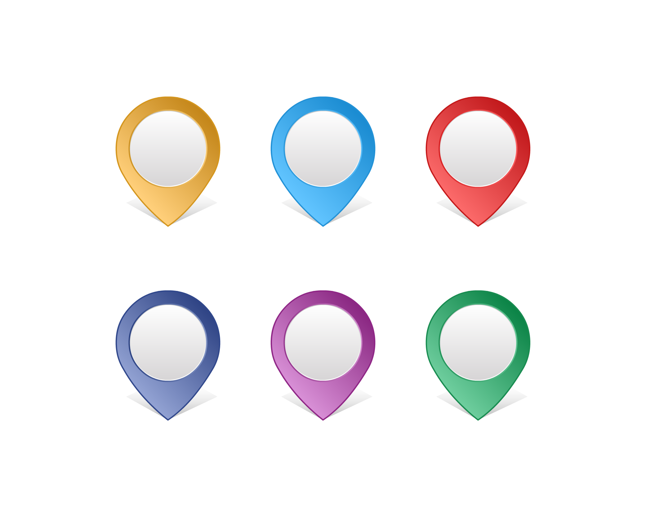 Location map pin png vector icon set