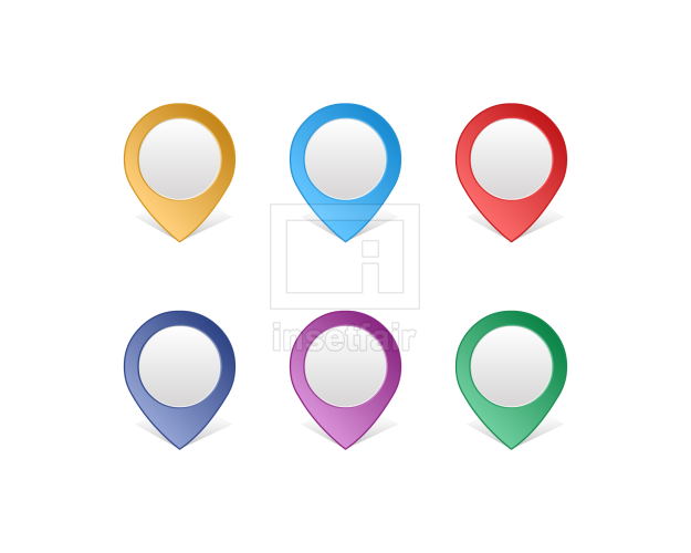 Location map pin png vector icon set