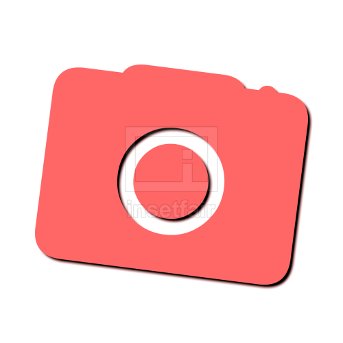Photo camera icon or logo with drop shadow effect