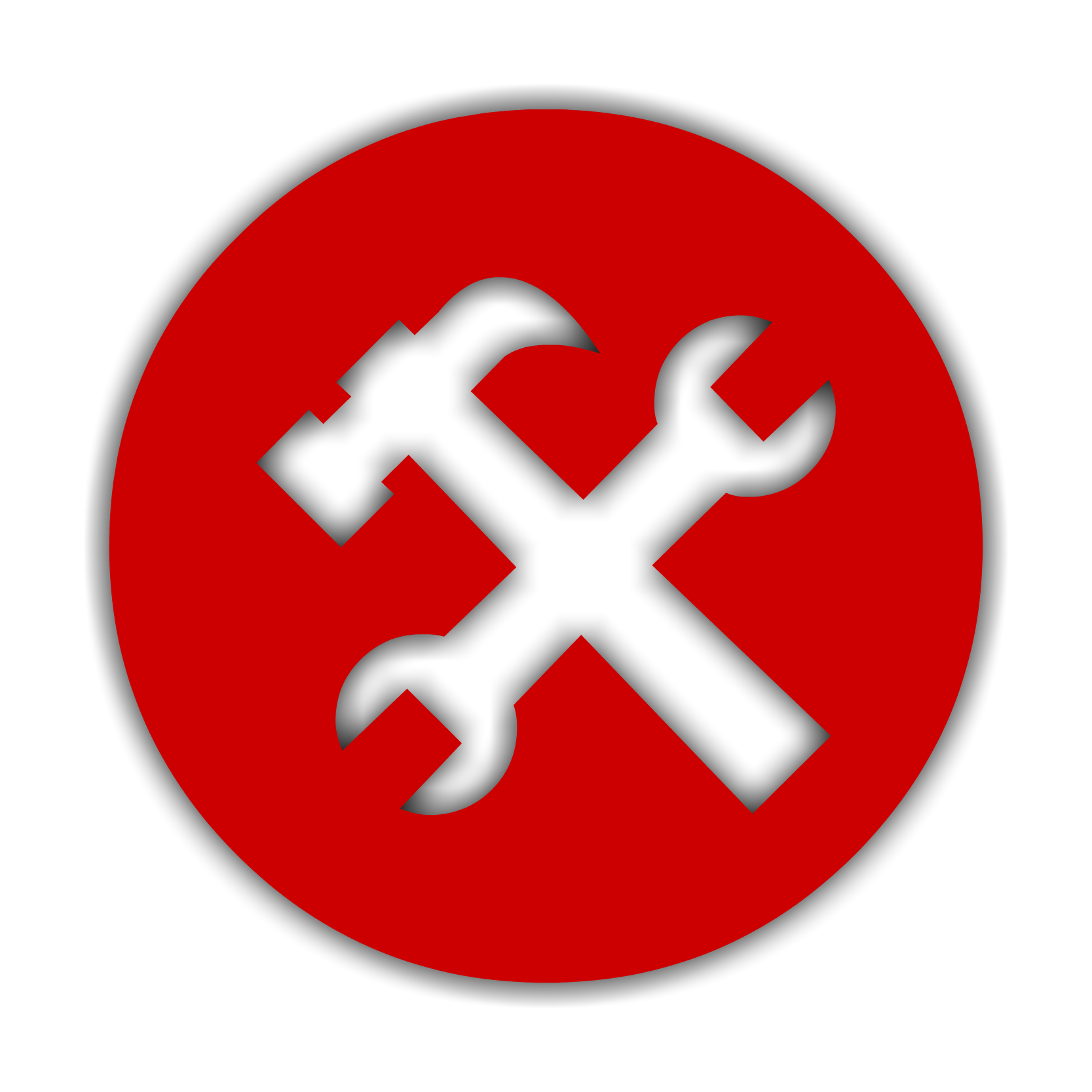 Service or tools logo with hammer and spanner