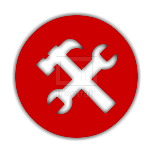 Service or tools logo with hammer and spanner
