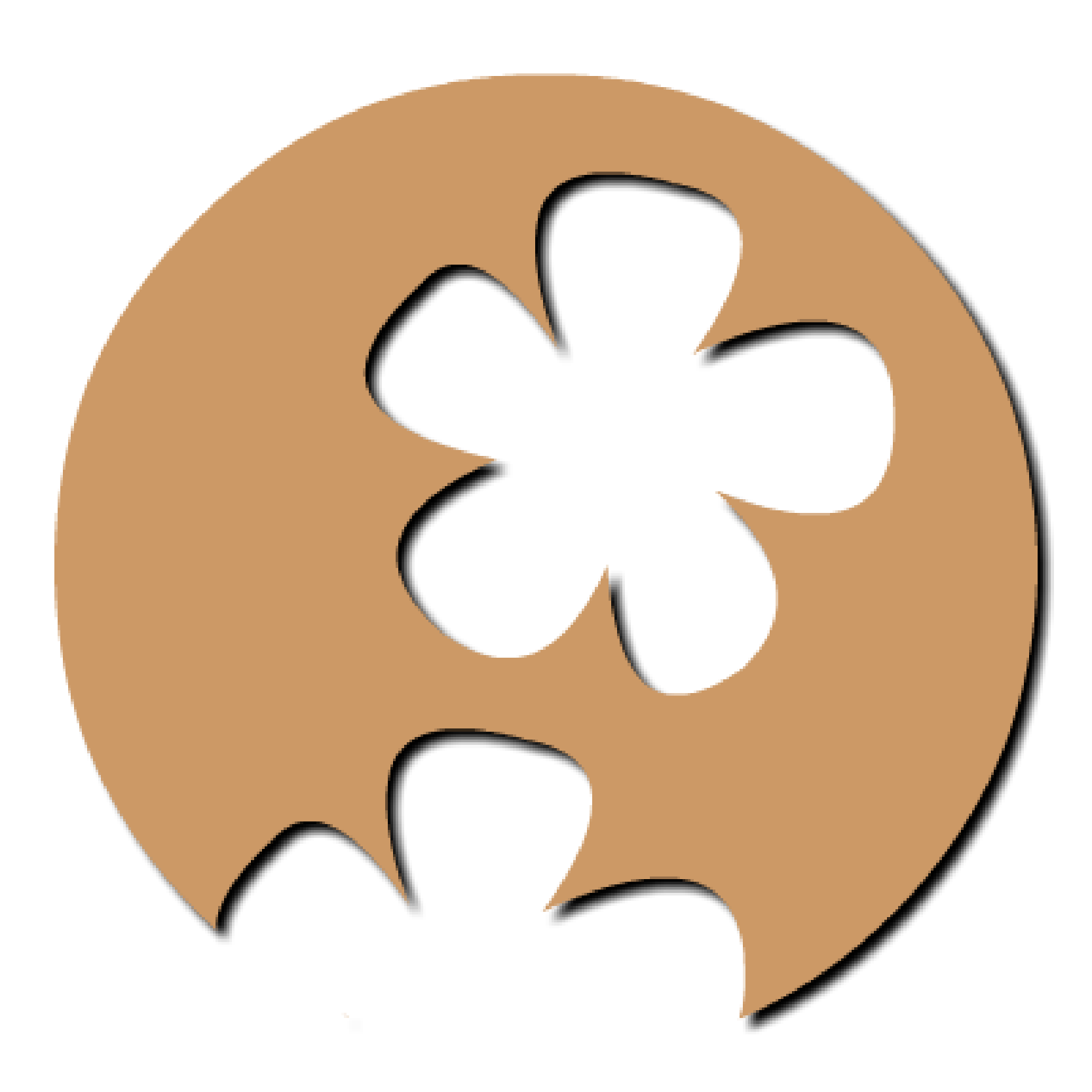 Single flower with five petals logo
