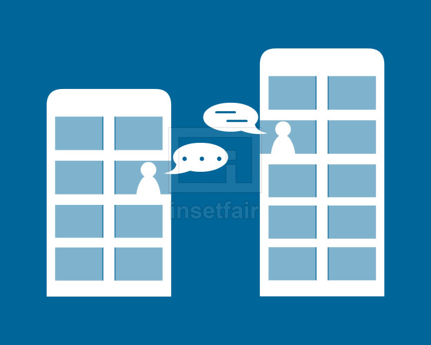 Apartment community and real estate flat icon