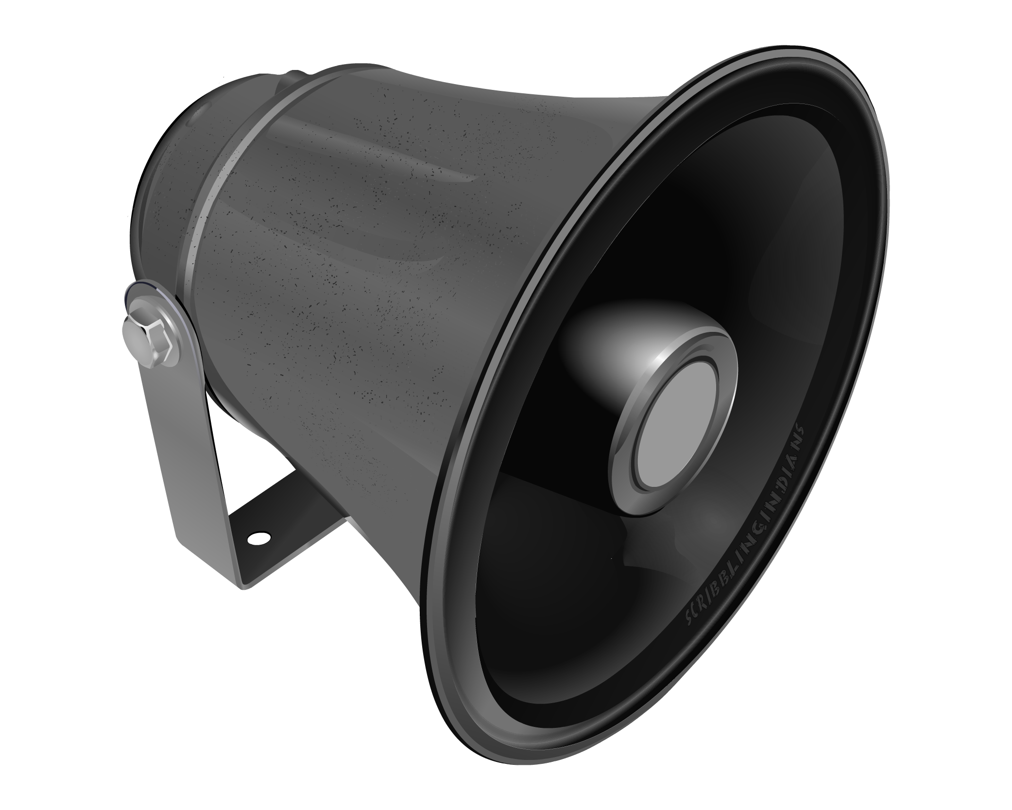 Black mono extension horn speaker vector png image