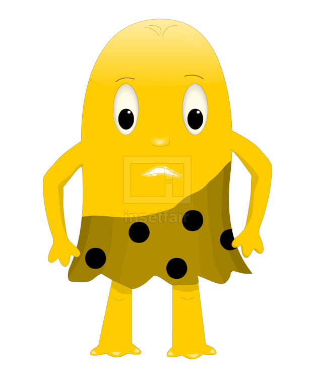 Modern stone age funny 2D cartoon character