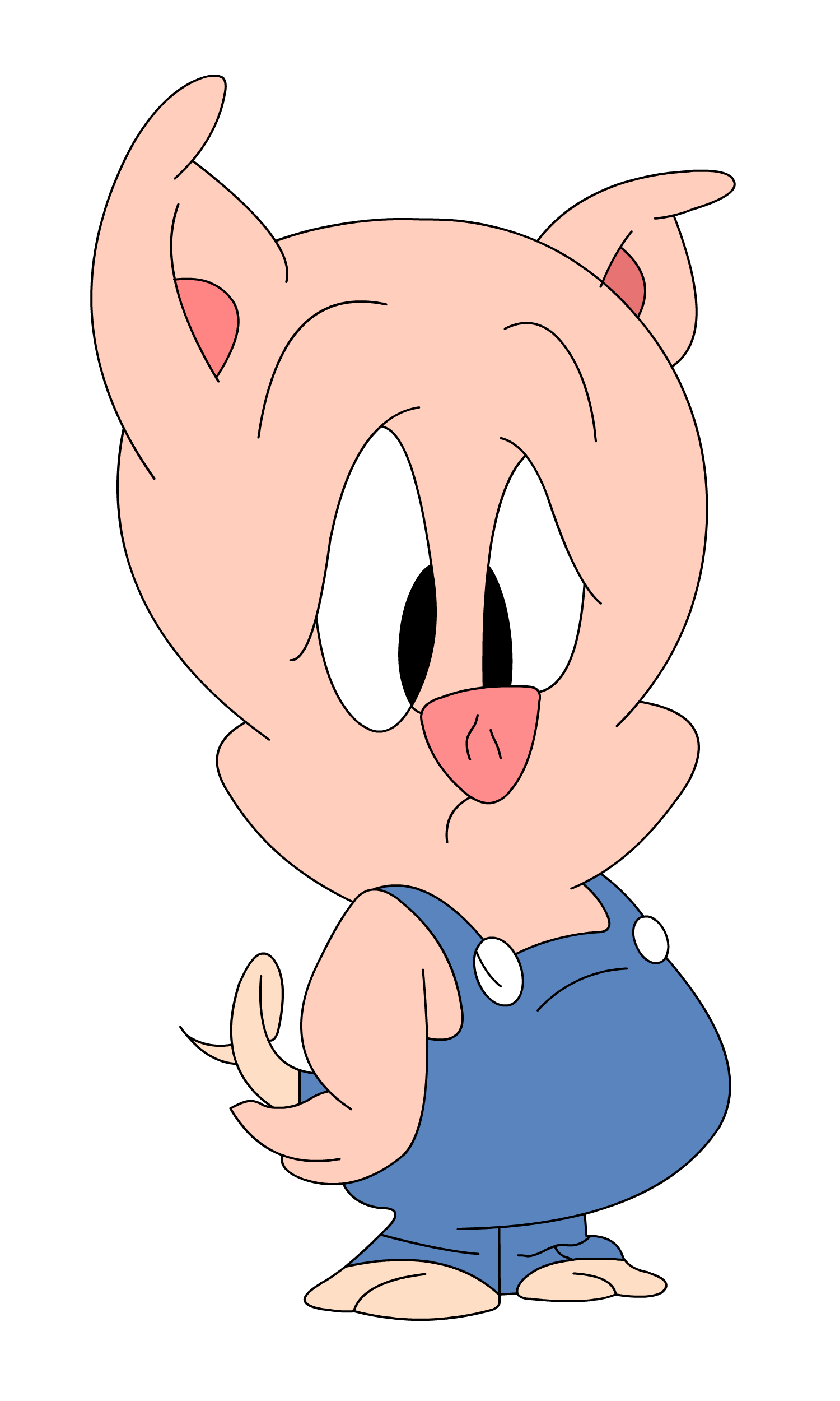 Porky pig 2D cartoon character