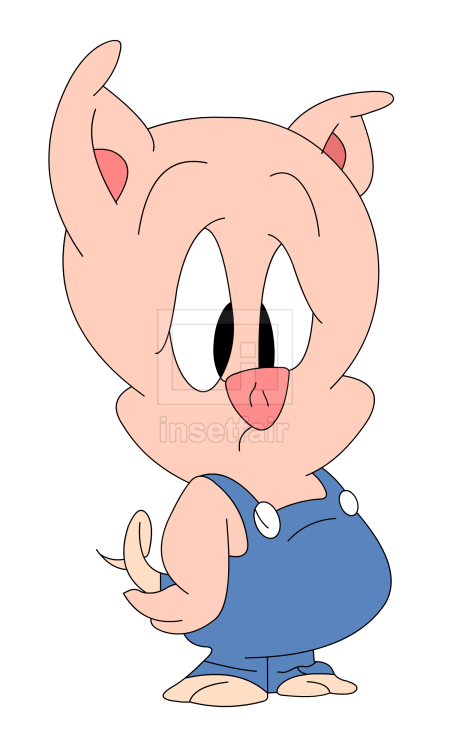 Porky pig 2D cartoon character