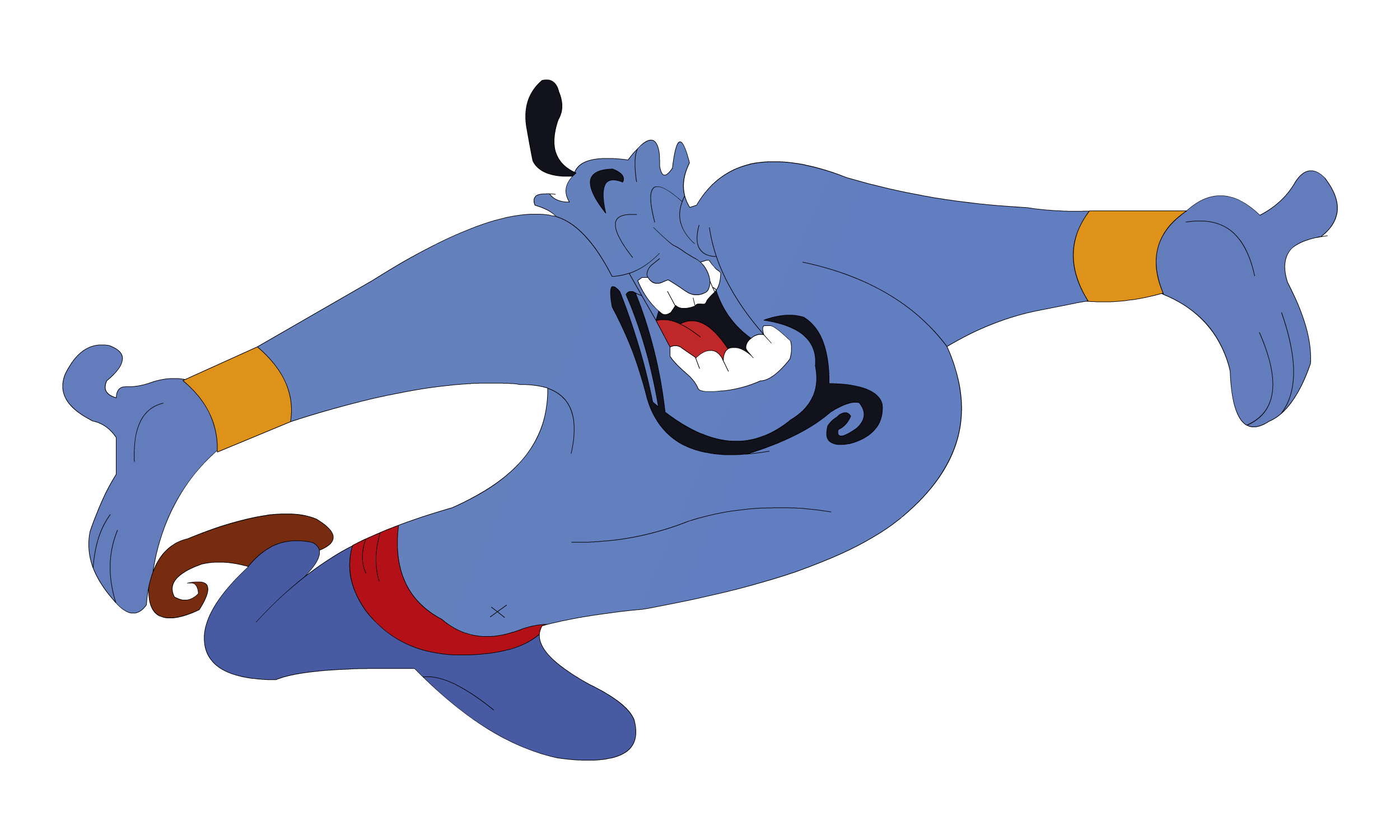 The Genie a jinni appearing in Aladdin 2D
