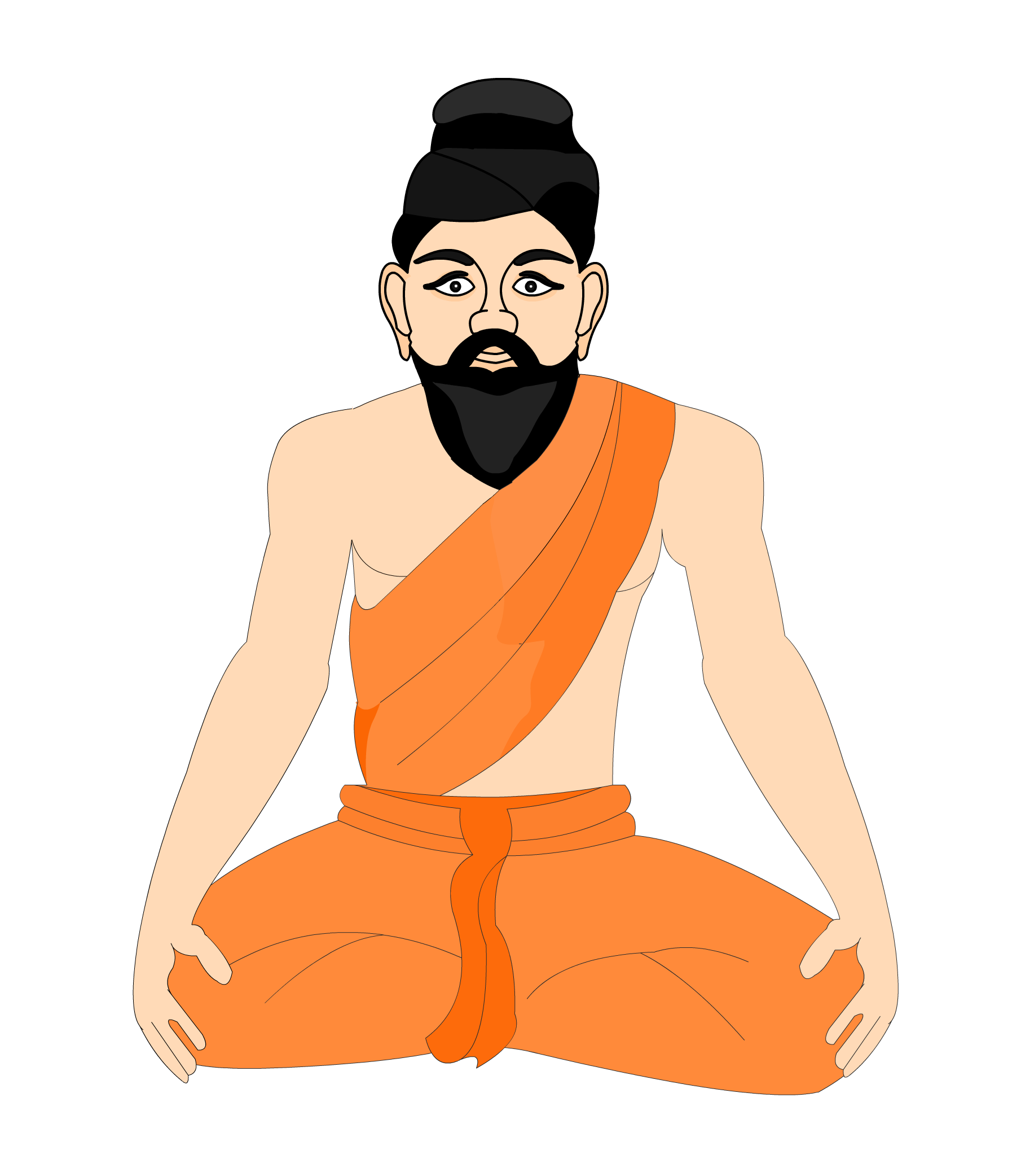 Tamil poet and philosopher 2d cartoon